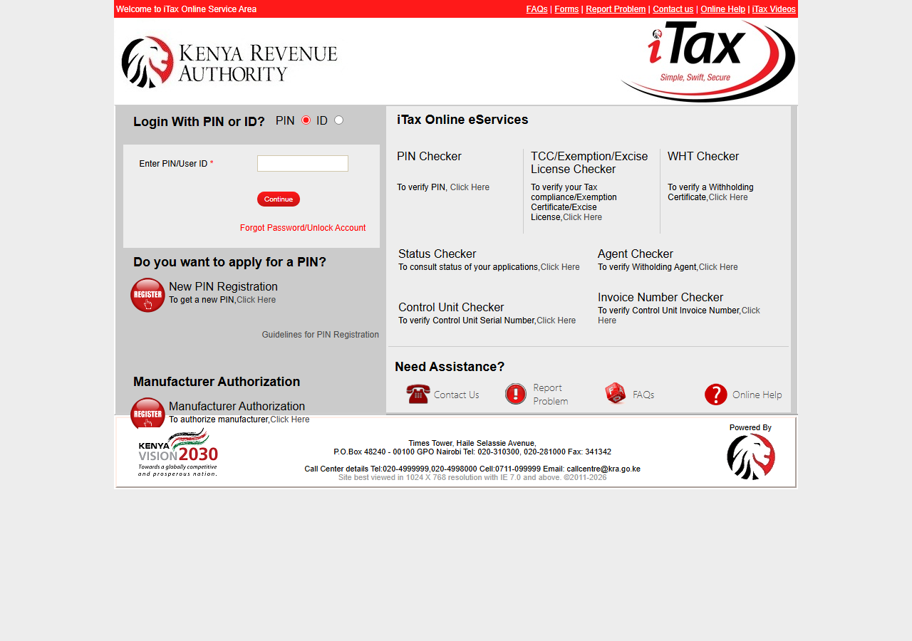 Official iTax login page, 18 September 2026